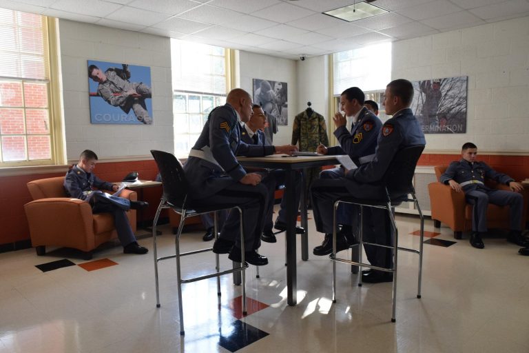 Cadets relaxing in the military lounge