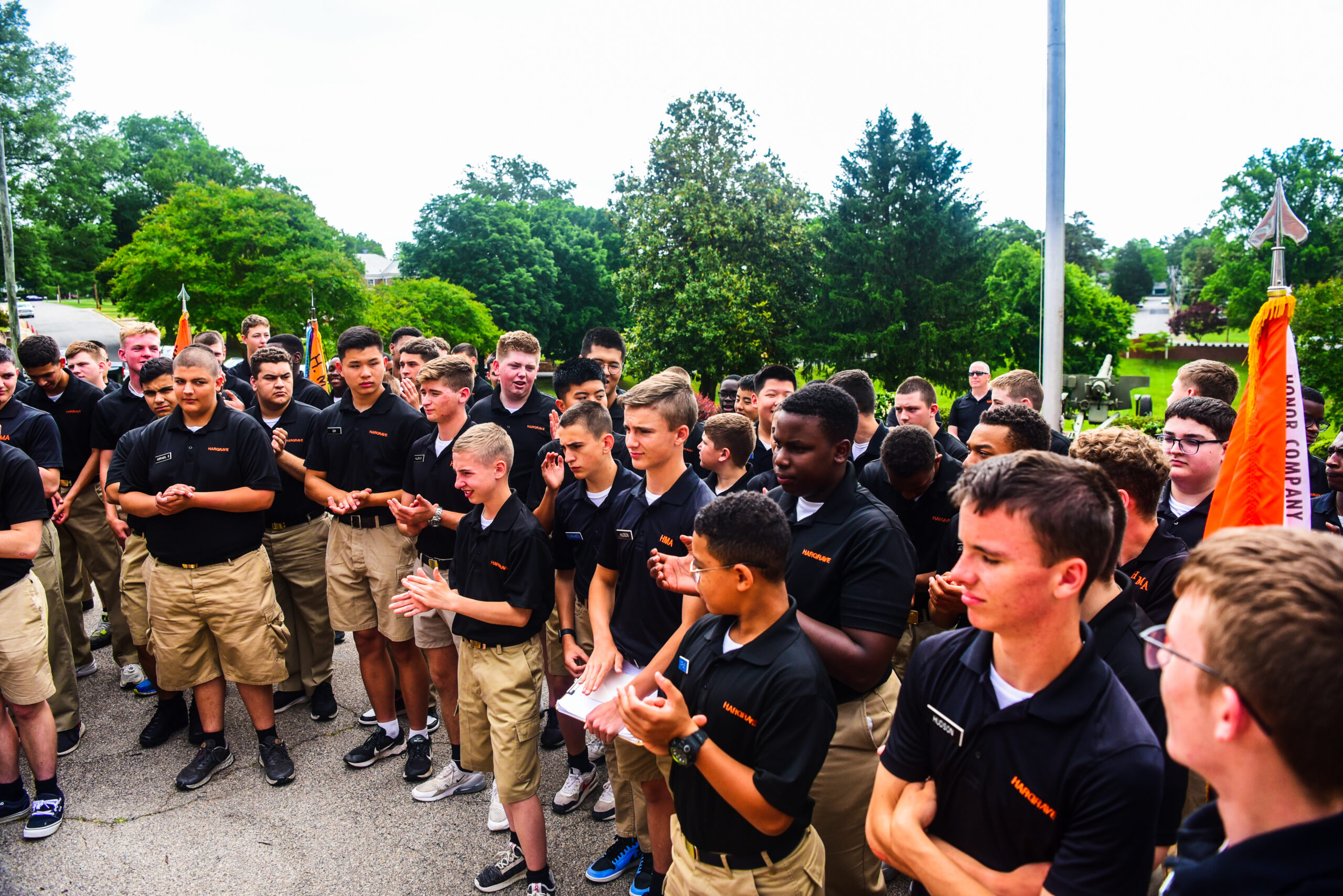 Group of cadets gathered at final formation.