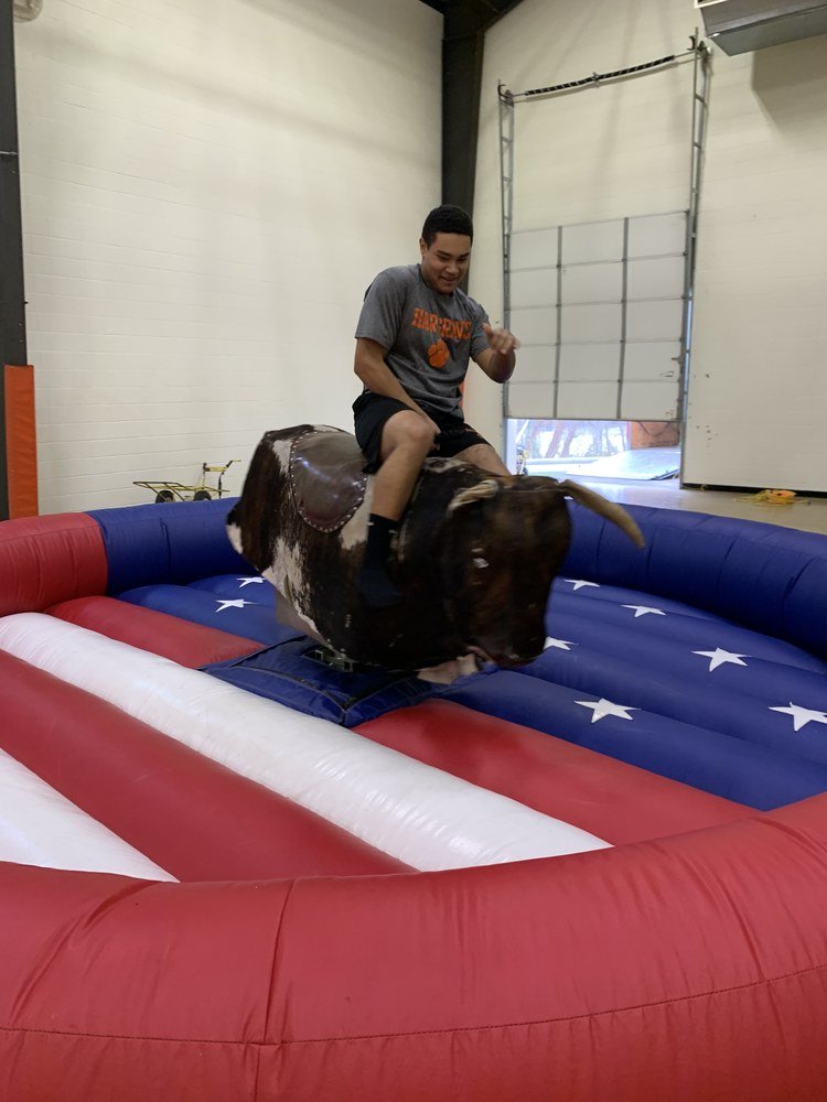 Cadet on mechanical bull