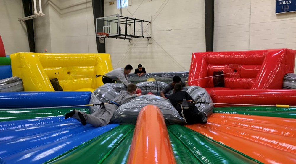 Cadets on inflatable game